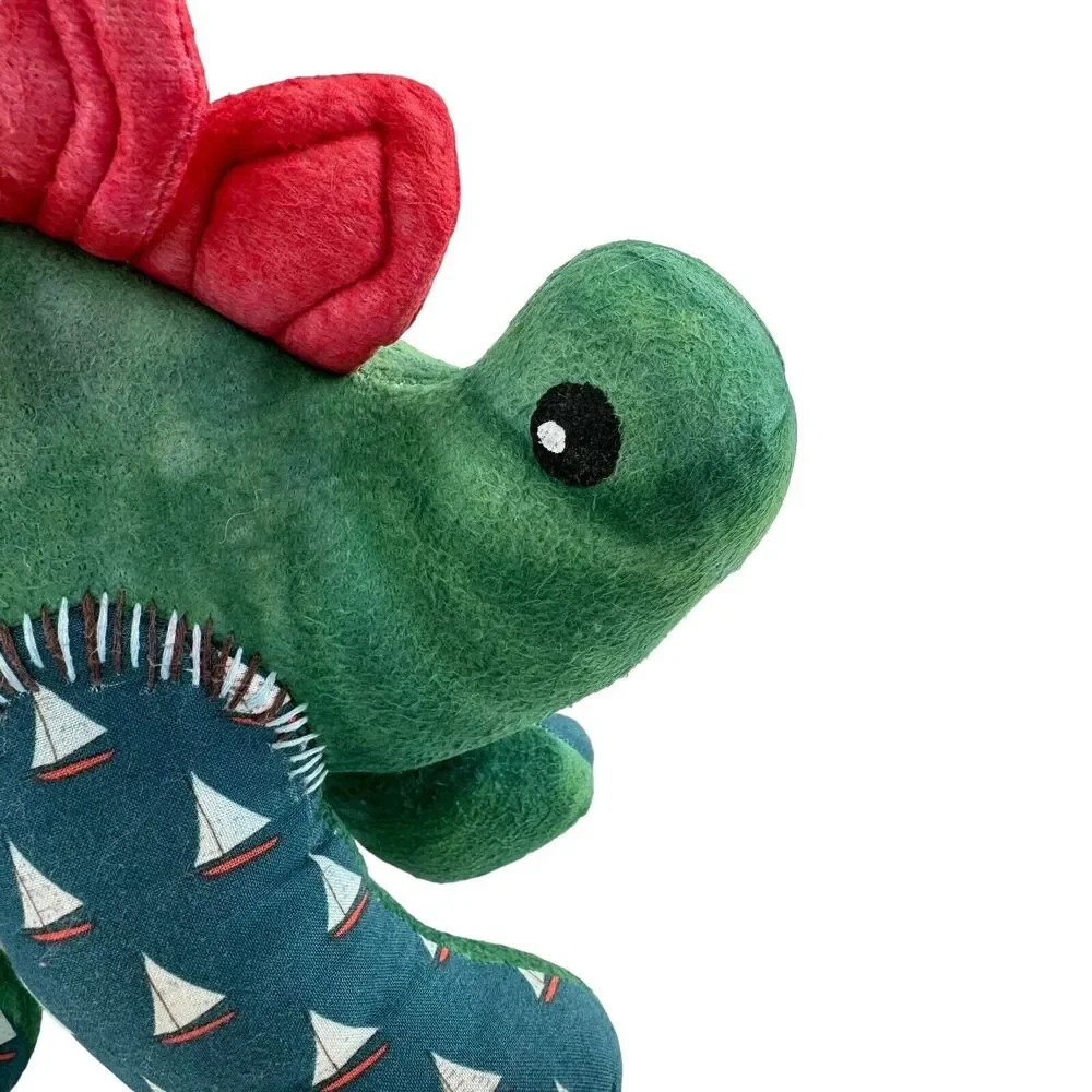 Handmade Hand Woven, Hand Dyed Two Dinosaurs Stuffed Animal Plush Toy Kids Room